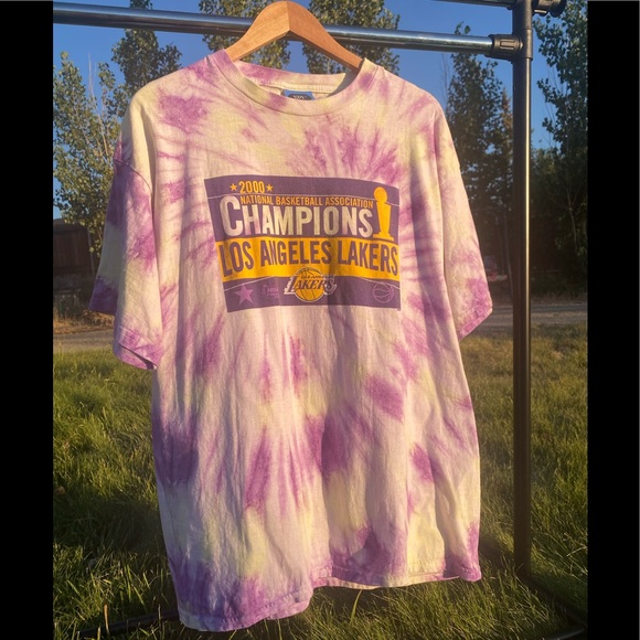 Custom 2000 lakers shirt tie-dye purple - Picture 1 of 7
